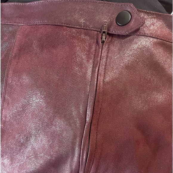 NWT Free People Burgundy Vegan Faux Leather Mini Skirt - Picture 4 of 6
